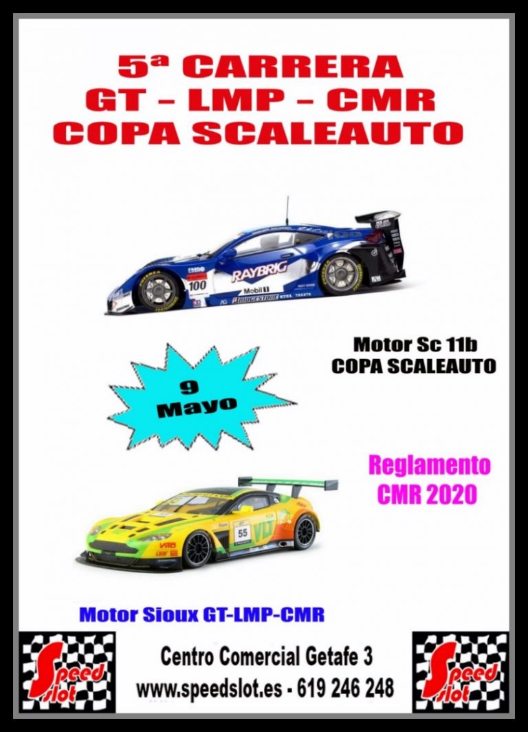 5ª Carrera GT-LMP y COPA SCALEAUTO , 9 mayo Centro Comercial Getafe 3 (Getafe), Resultados