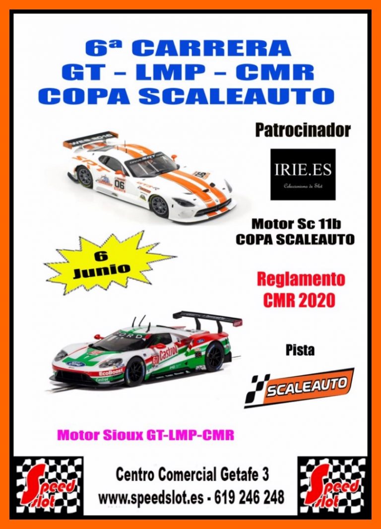 6ª Carrera GT-LMP y Copa Scaleauto 6 junio, Centro Comercial Getafe 3 (Getafe), Resultados