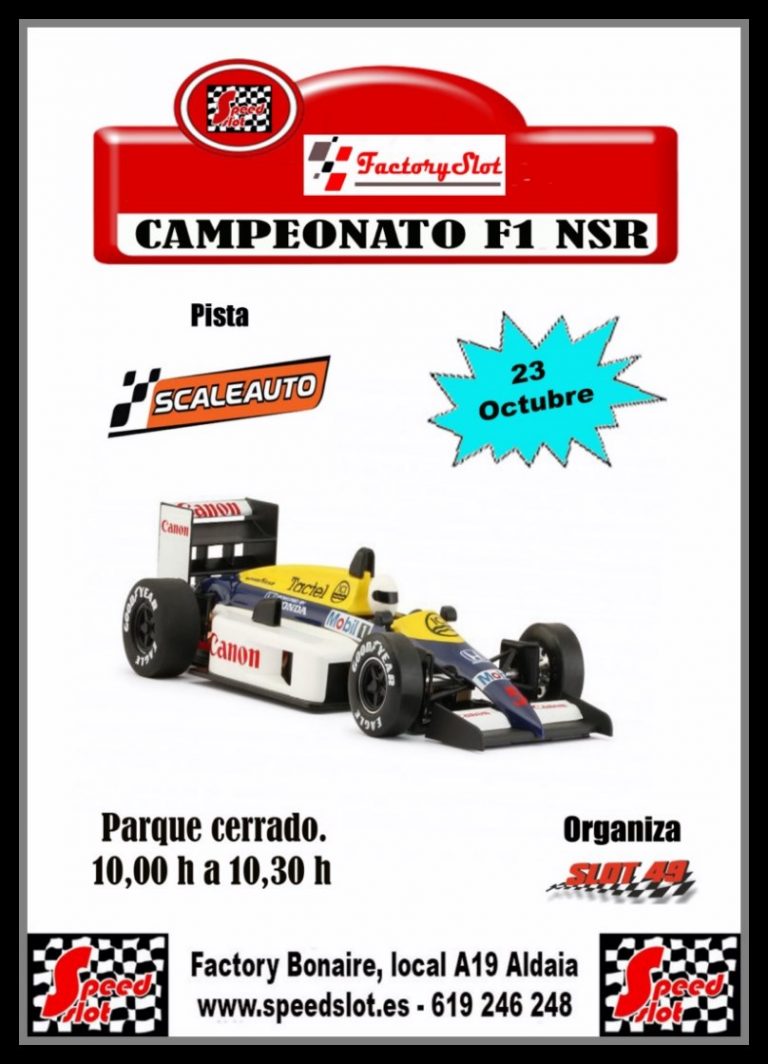 8ª Carrera f1 de NSR en Factory Slot 23 de octubre en Factory Slot (aldaía) Valencia
