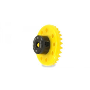 CORONA 28 DIENTES NYLON AMARILLO IN LINE EJE 3/32